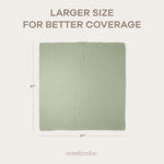 Comfy Cubs Muslin Swaddle Blankets 47” x 47” in Pacific Blue, Cedar, Sage, Blush, 4 Pack - 