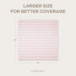 Comfy Cubs Muslin Swaddle Blankets 47” x 47” in Pink, 4 Pack - 
