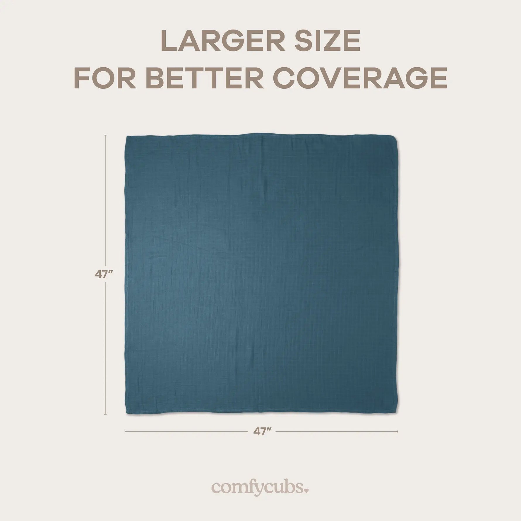 Comfy Cubs Muslin Swaddle Blankets 47” x 47” in Sage, Pacific Blue, Fern, Neptune, 4 Pack - 