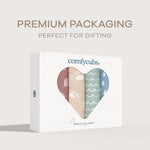 Comfy Cubs Muslin Swaddle Blankets 47” x 47” in Sun, Rainbow, Rain & Doodle, 4 Pack - 