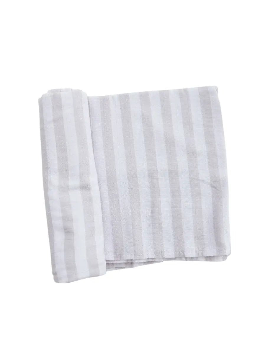 Muslin Swaddle | Striped - White, Linens, Towel, Napkin, Scarf | Everetts Place