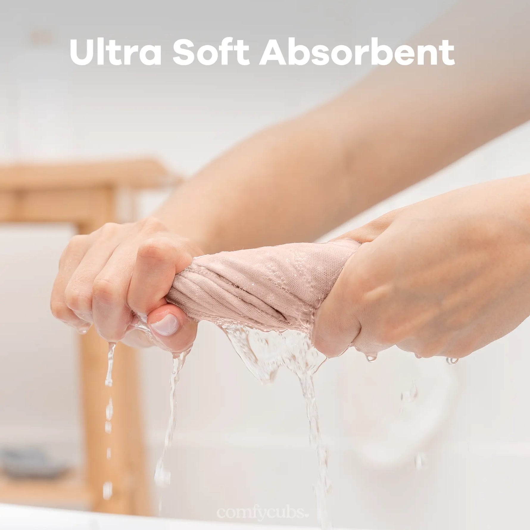 Comfy Cubs Muslin Washcloths in Blush - 