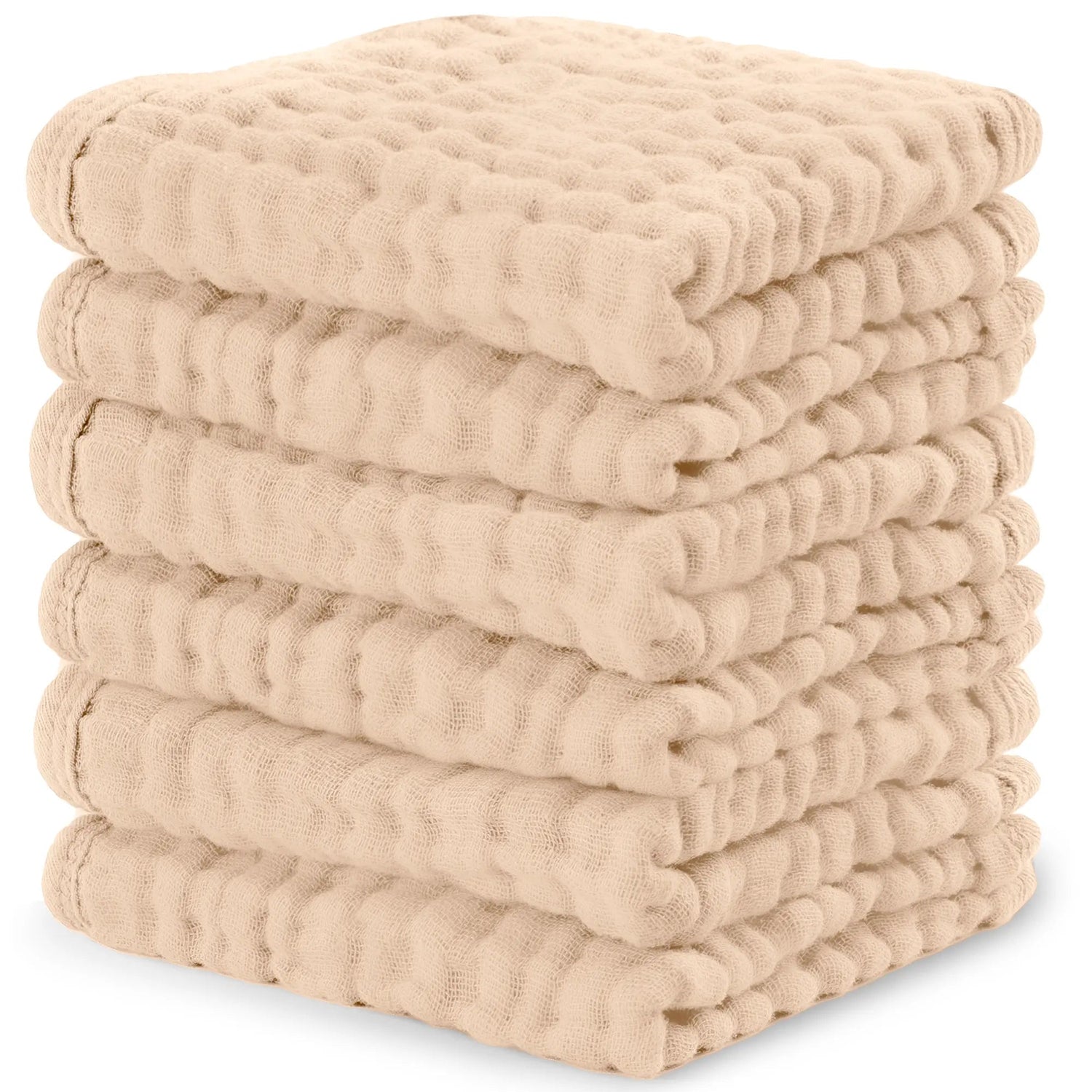 Comfy Cubs Muslin Washcloths in Cream - 