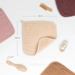 Comfy Cubs Muslin Washcloths in Cream - 