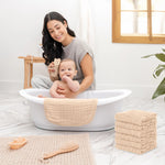 Comfy Cubs Muslin Washcloths in Cream - 