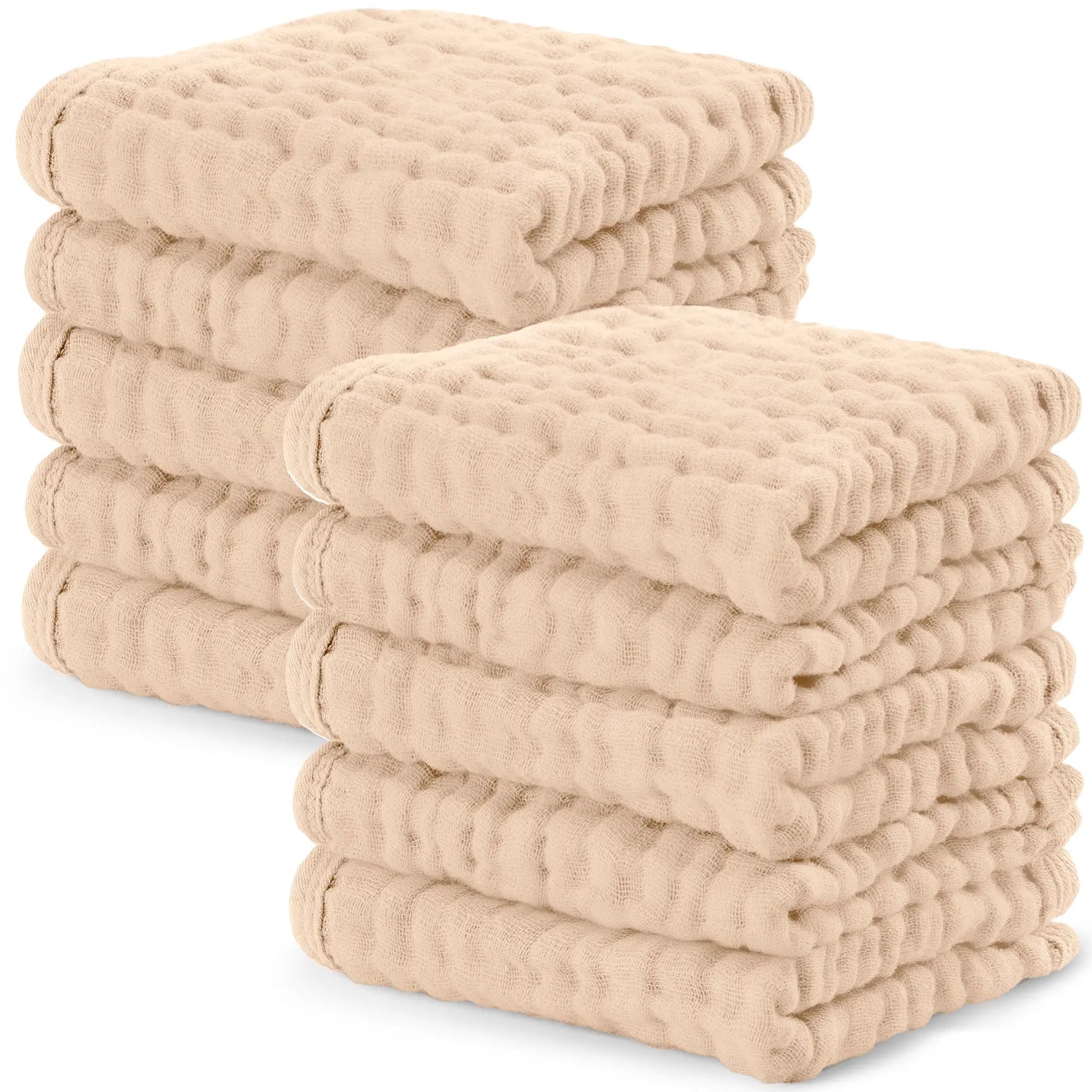 Comfy Cubs Muslin Washcloths in Cream - 