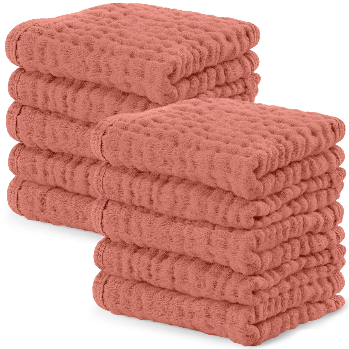 Comfy Cubs Muslin Washcloths in Dusty Rose - 