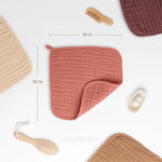 Comfy Cubs Muslin Washcloths in Dusty Rose - 