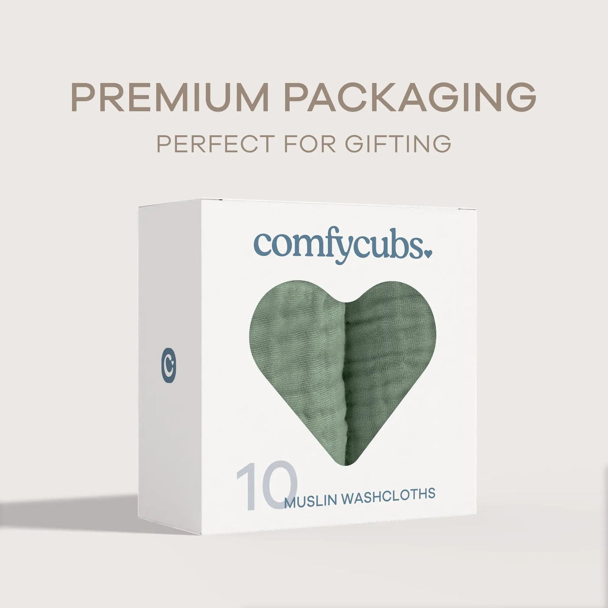 Comfy Cubs Muslin Washcloths in Fern - 