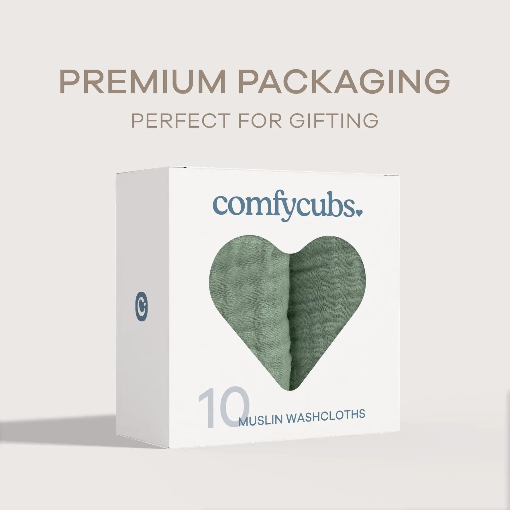 Comfy Cubs Muslin Washcloths in Fern - 