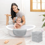 Comfy Cubs Muslin Washcloths in Heather Blue - 