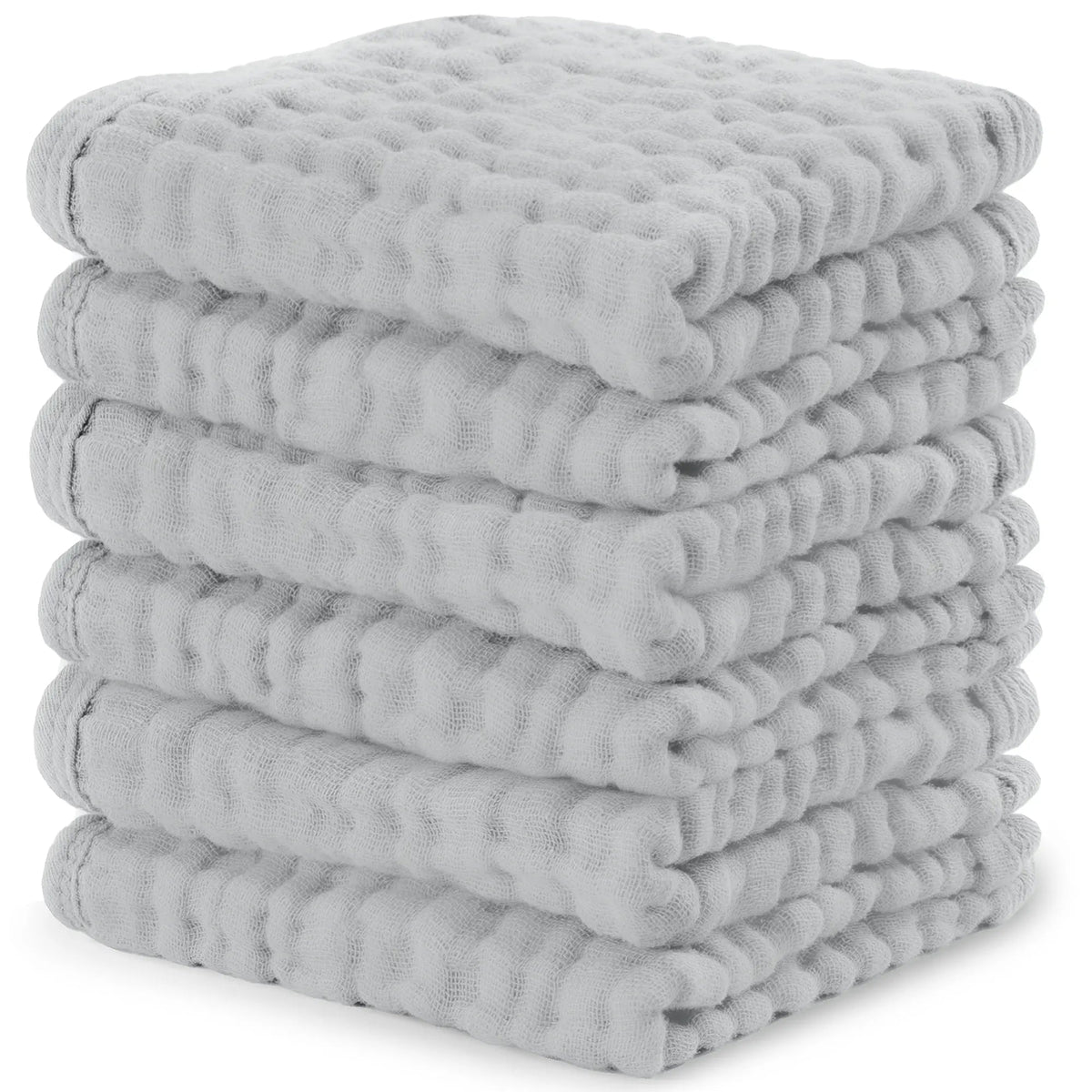 Comfy Cubs Muslin Washcloths in Heather Blue - 