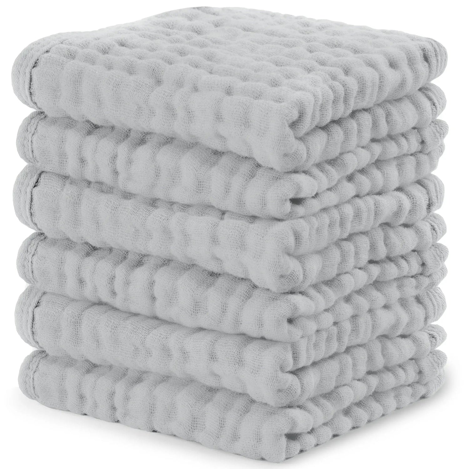 Comfy Cubs Muslin Washcloths in Heather Blue - 