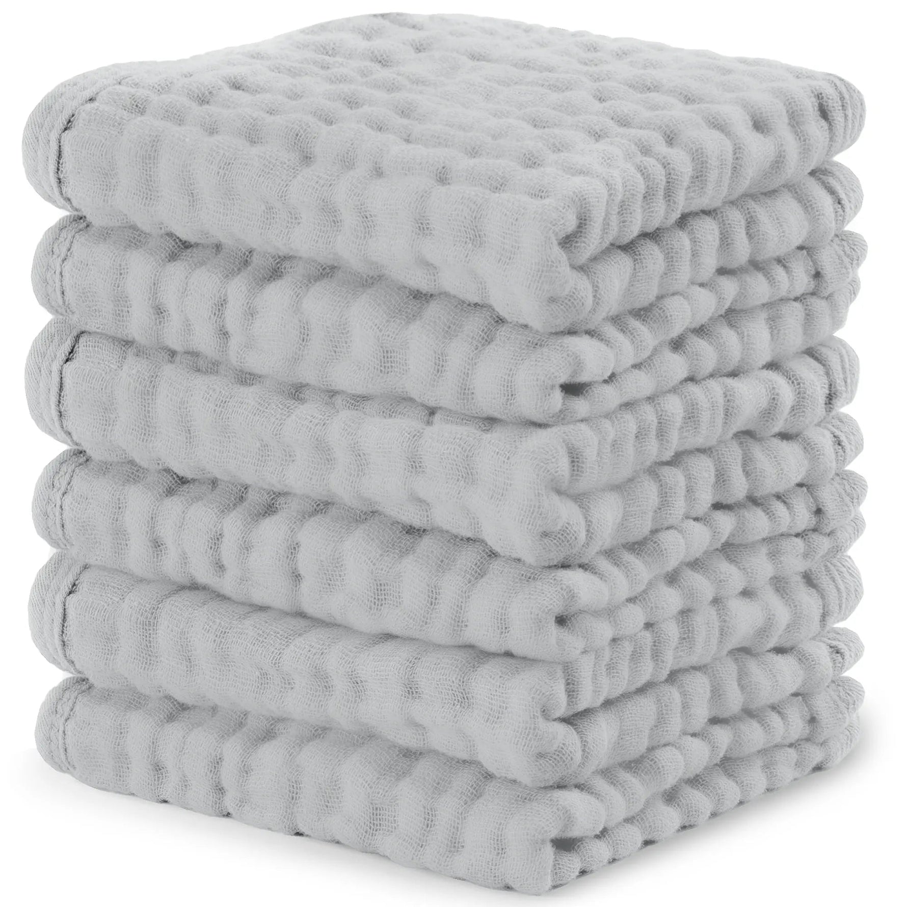 Comfy Cubs Muslin Washcloths in Heather Blue - 