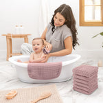 Comfy Cubs Muslin Washcloths in Mauve - 