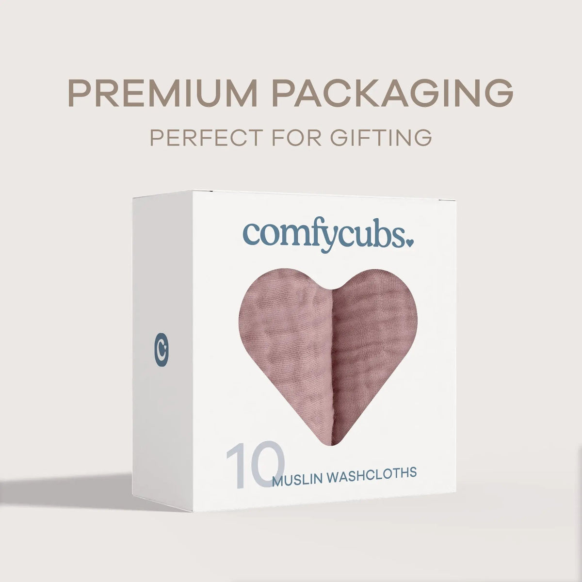 Comfy Cubs Muslin Washcloths in Mauve - 