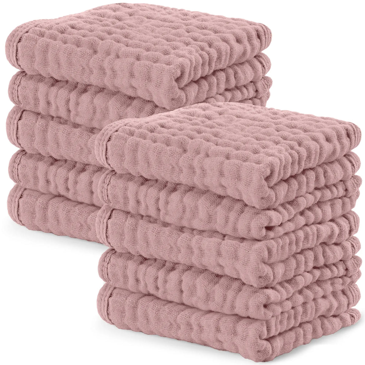 Comfy Cubs Muslin Washcloths in Mauve - 