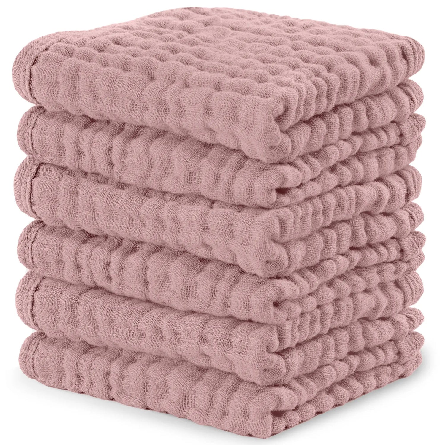 Comfy Cubs Muslin Washcloths in Mauve - 