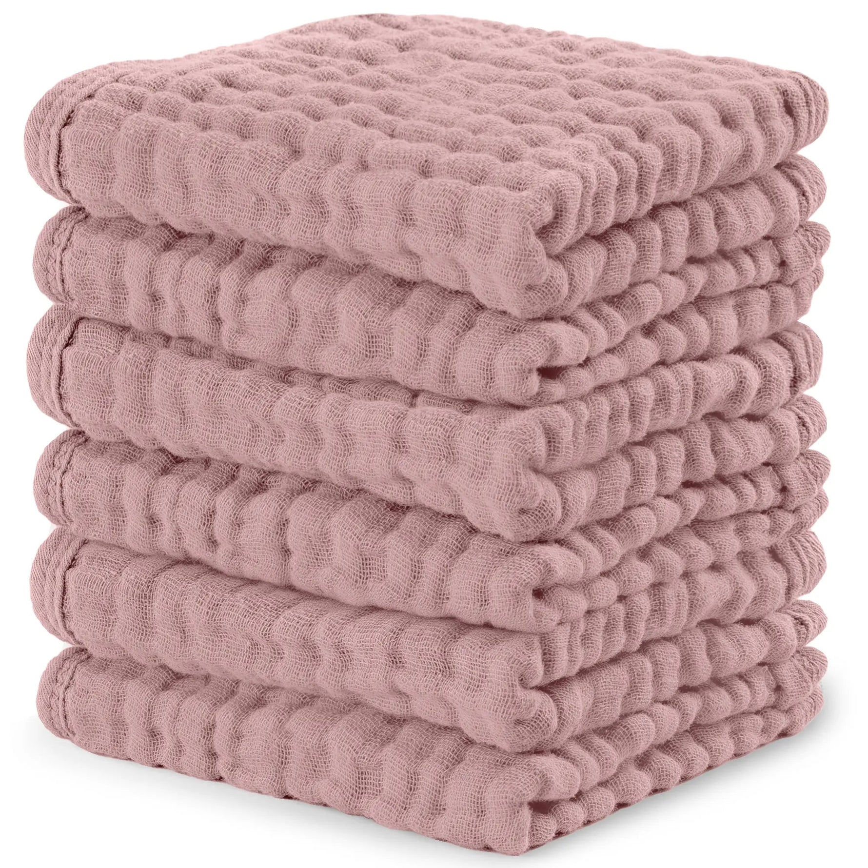 Comfy Cubs Muslin Washcloths in Mauve - 