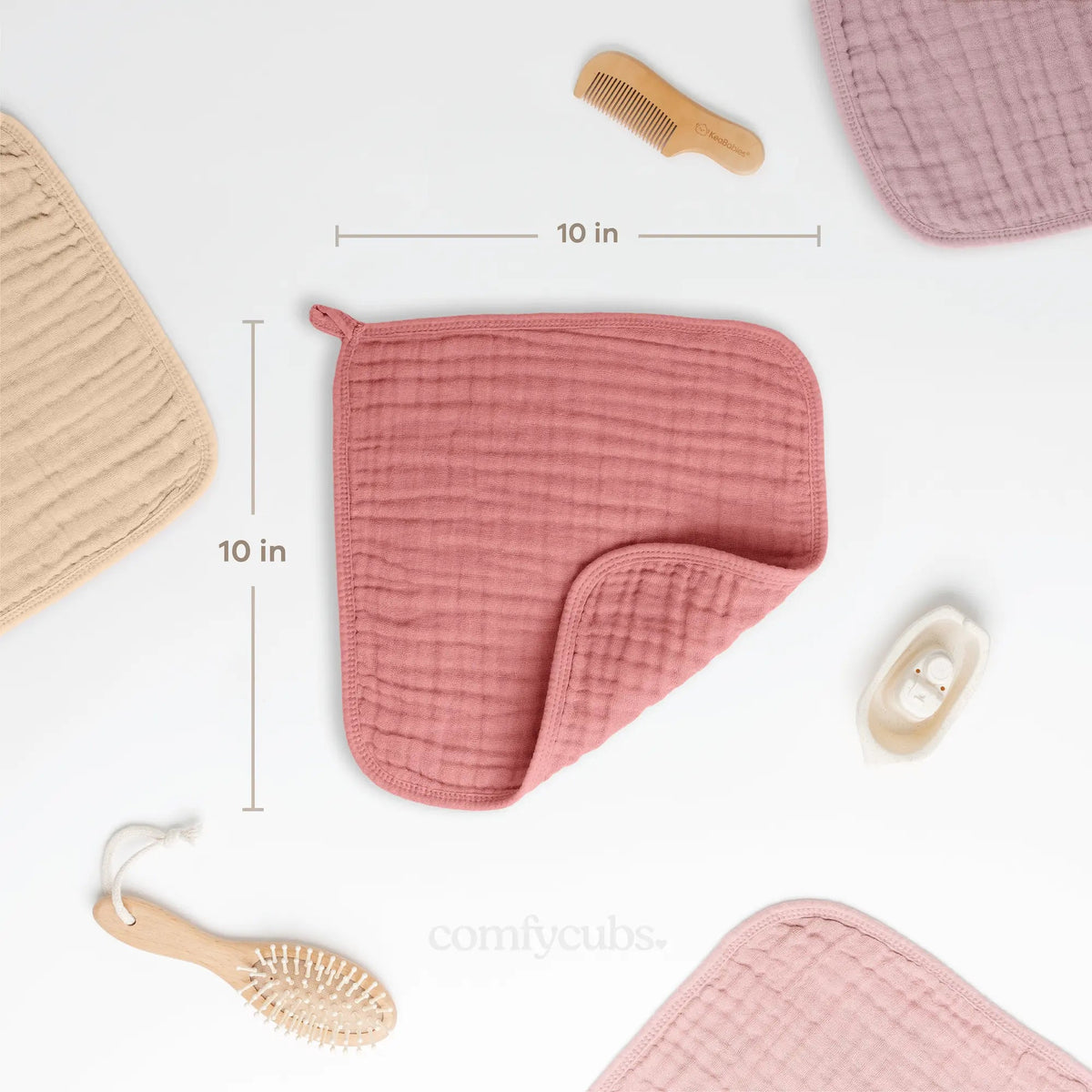 Comfy Cubs Muslin Washcloths in Multi - Girl - 