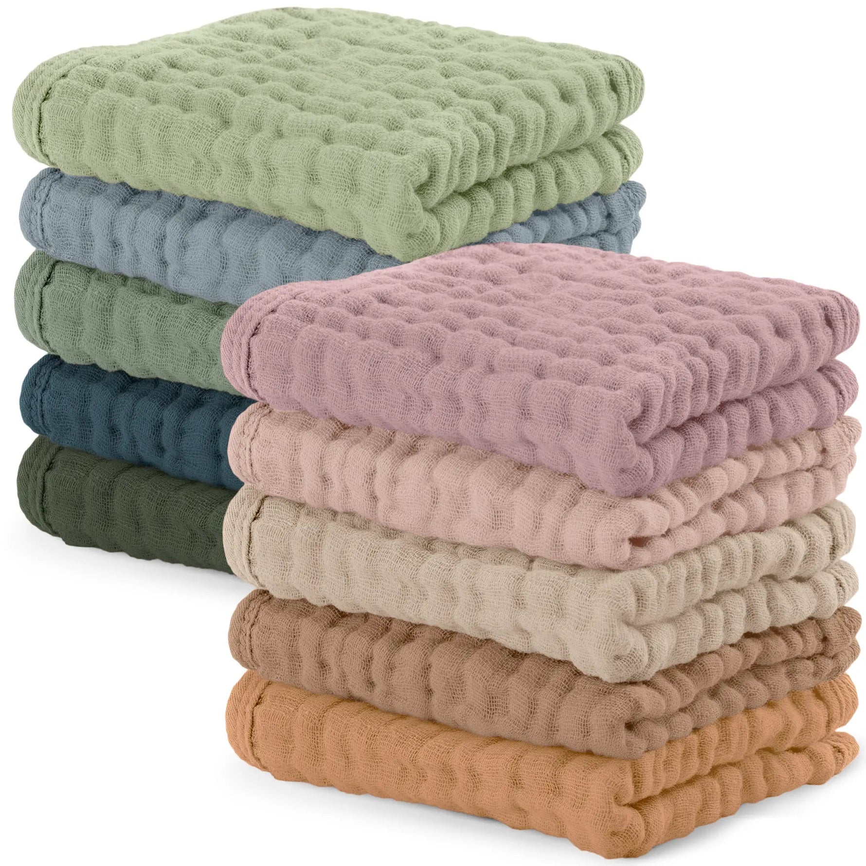 Comfy Cubs Muslin Washcloths in Multicolor - 