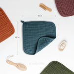 Comfy Cubs Muslin Washcloths in Neptune - 