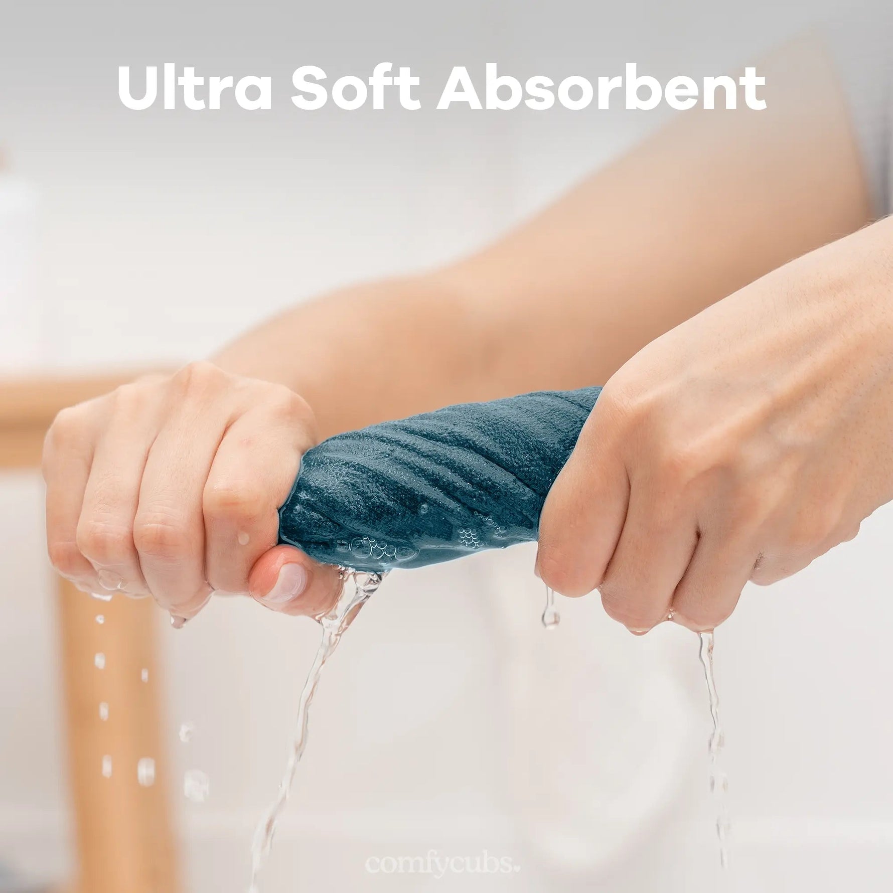 Comfy Cubs Muslin Washcloths in Neptune - 