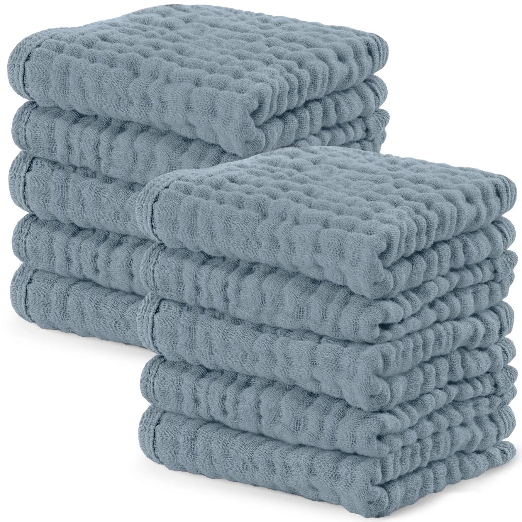 Comfy Cubs Muslin Washcloths in Pacific Blue - 