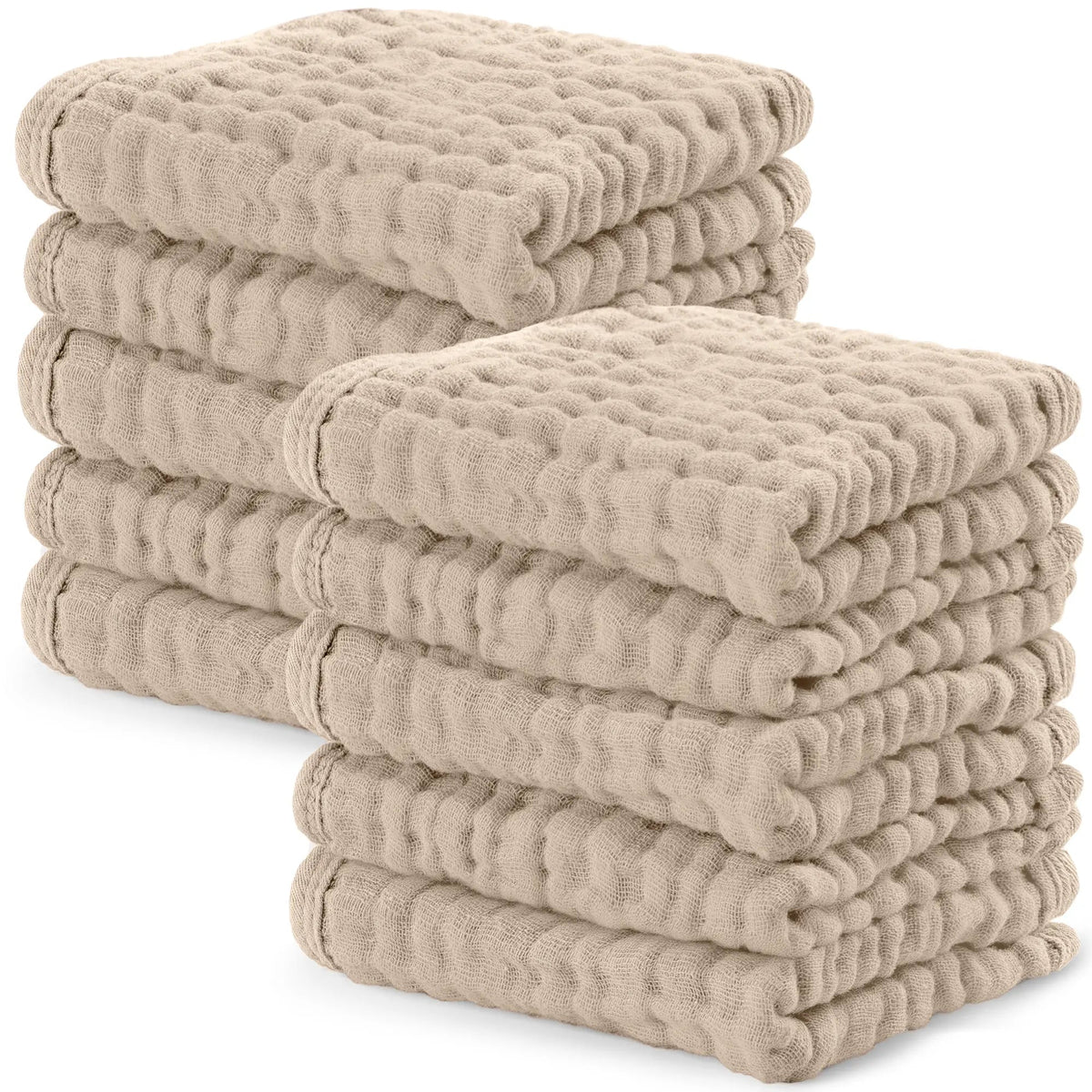 Comfy Cubs Muslin Washcloths in Sand - 
