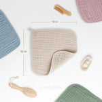 Comfy Cubs Muslin Washcloths in Sand - 