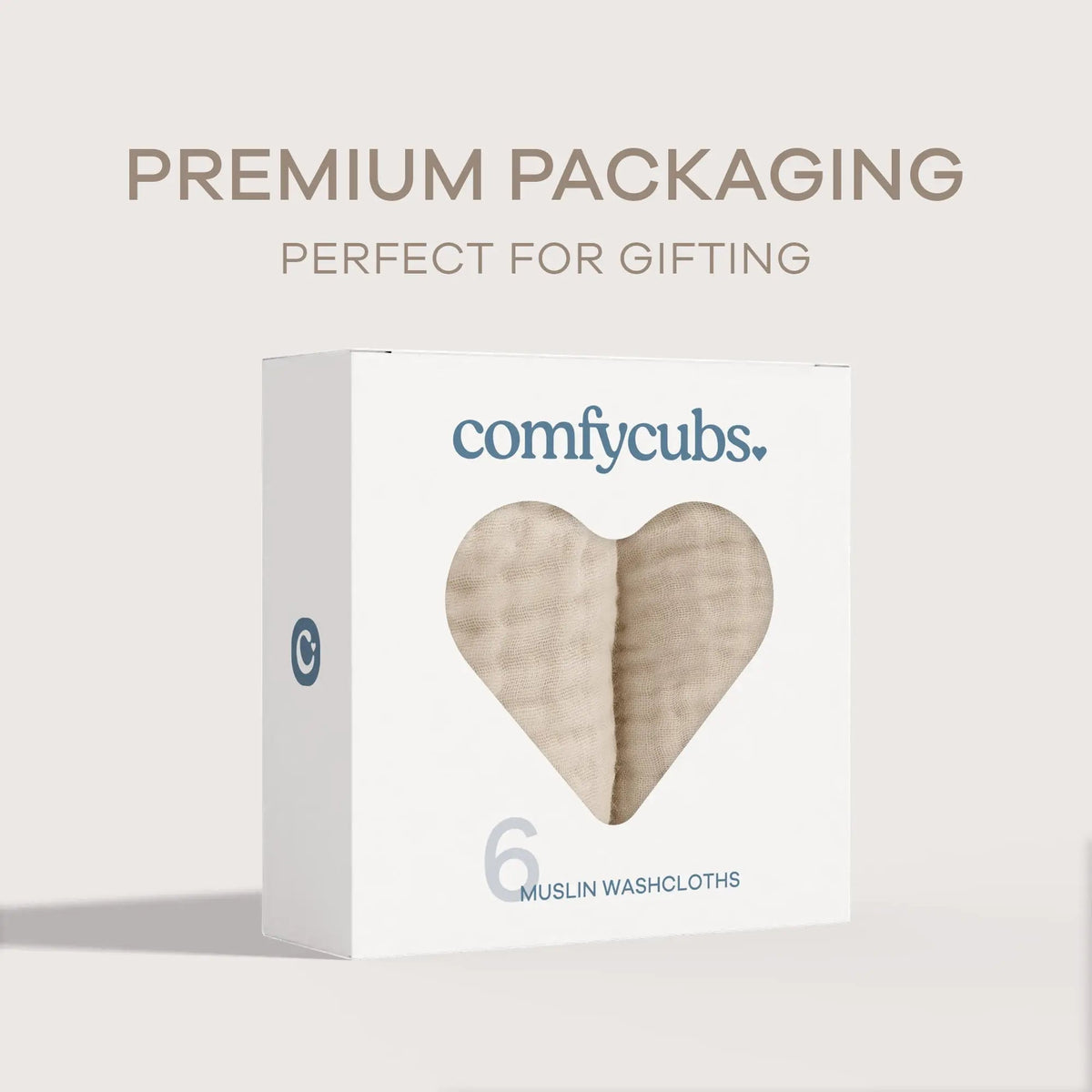 Comfy Cubs Muslin Washcloths in Sand - 