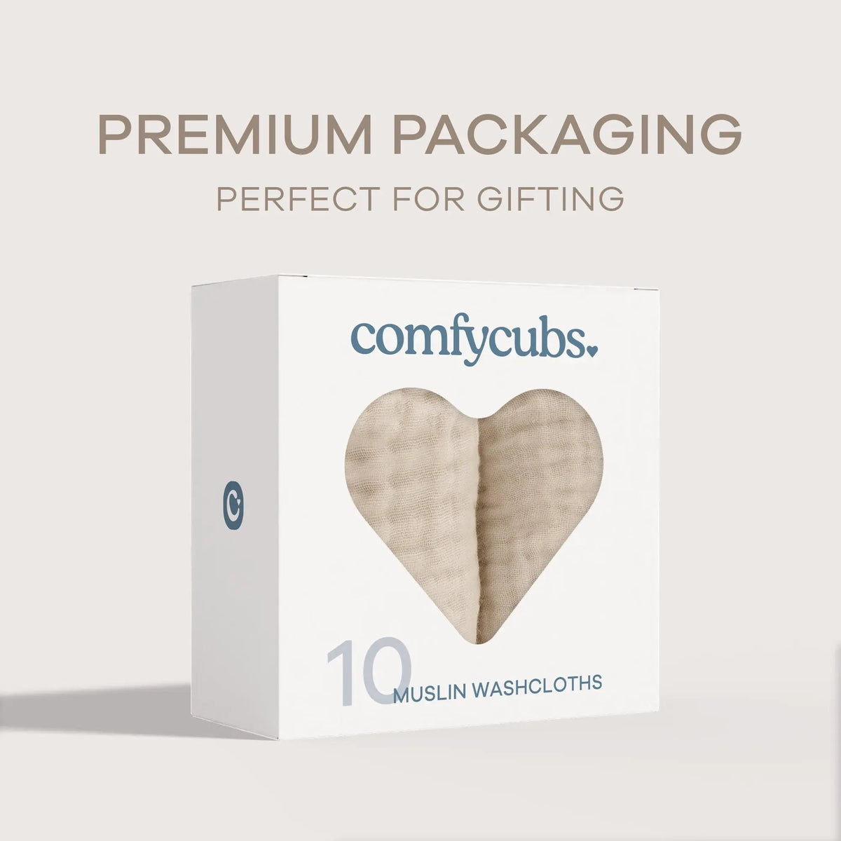 Comfy Cubs Muslin Washcloths in Sand - 