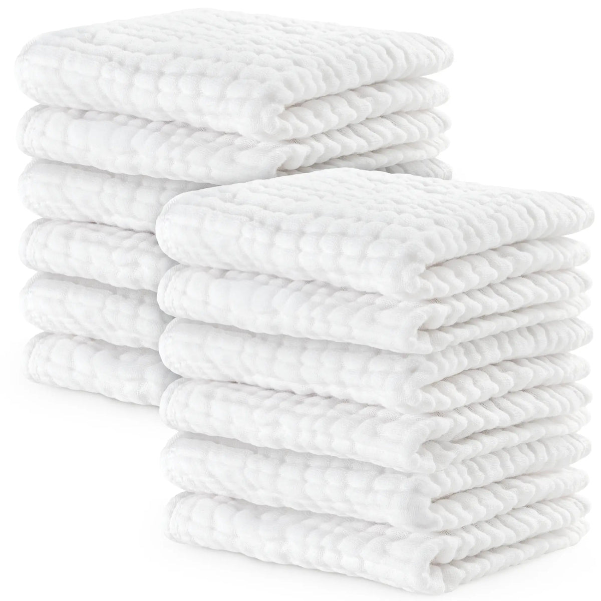 Comfy Cubs Muslin Washcloths in White - 
