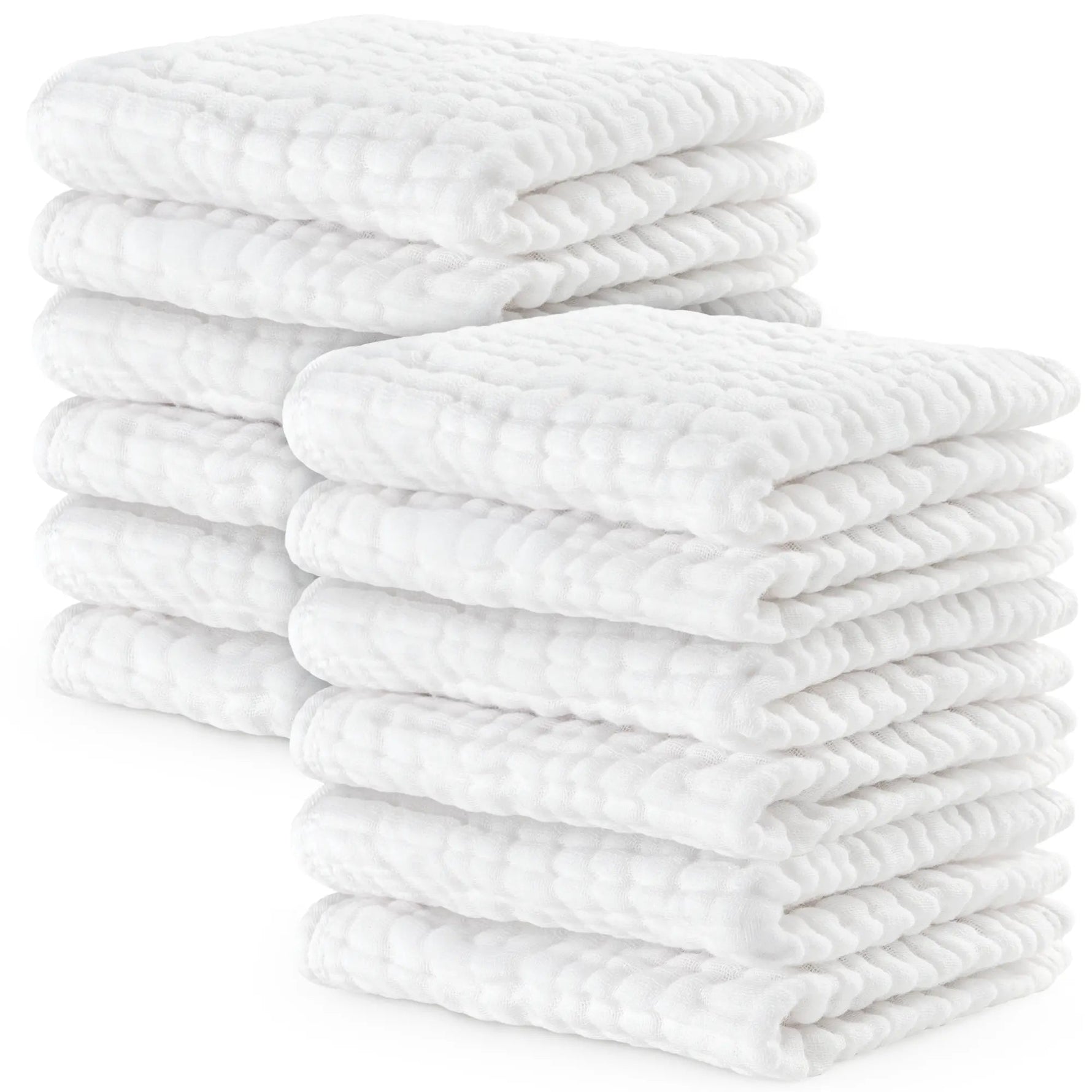 Comfy Cubs Muslin Washcloths in White - 