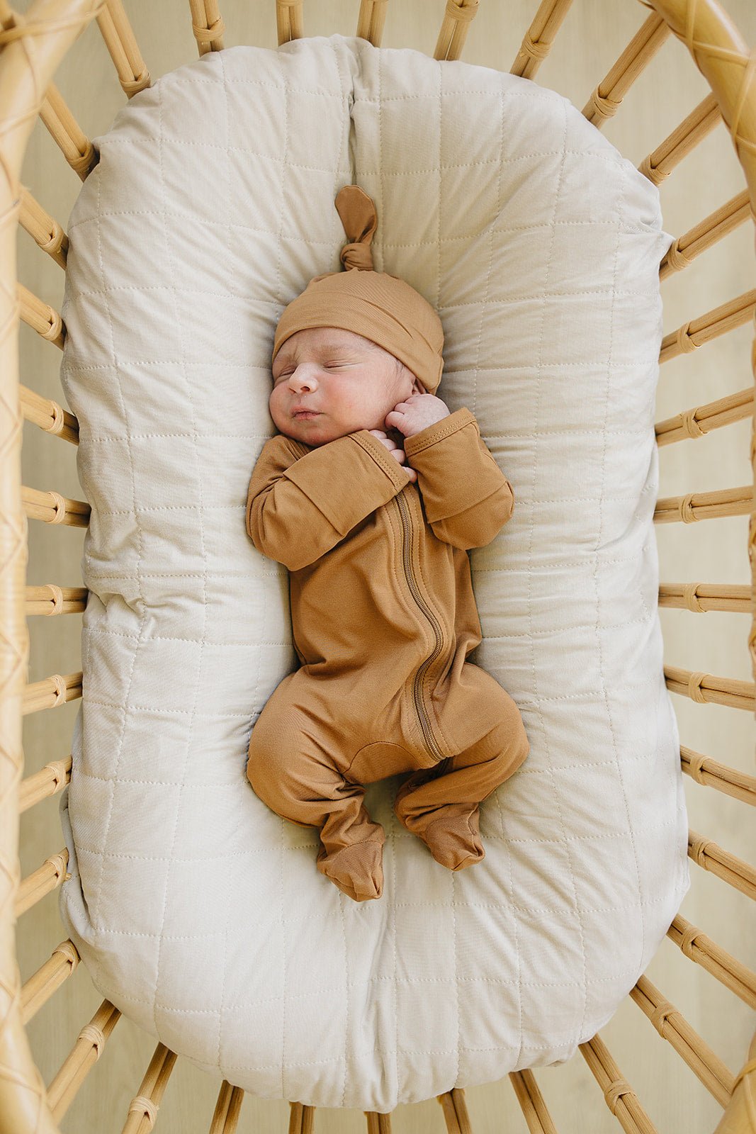 Mebie Baby Mustard Bamboo Newborn Knot Hat - 