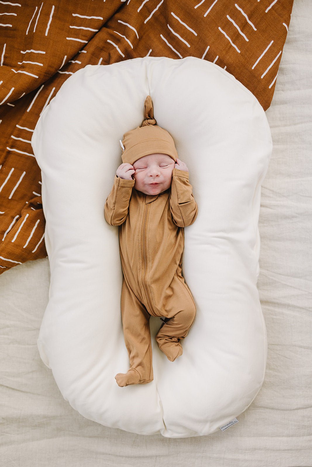 Mebie Baby Mustard Bamboo Newborn Knot Hat - 