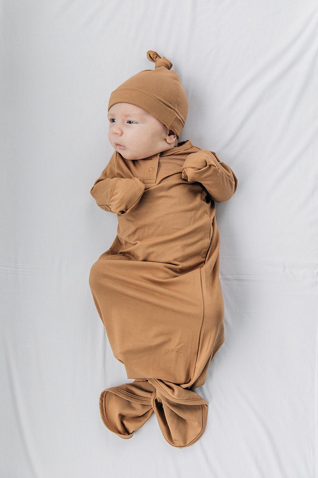 Mebie Baby Mustard Bamboo Rayon Knot Gown 0 to 3 Months Unisex Mebie Baby - 