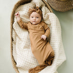 Mebie Baby Mustard Bamboo Rayon Knot Gown 0 to 3 Months Unisex Mebie Baby - 
