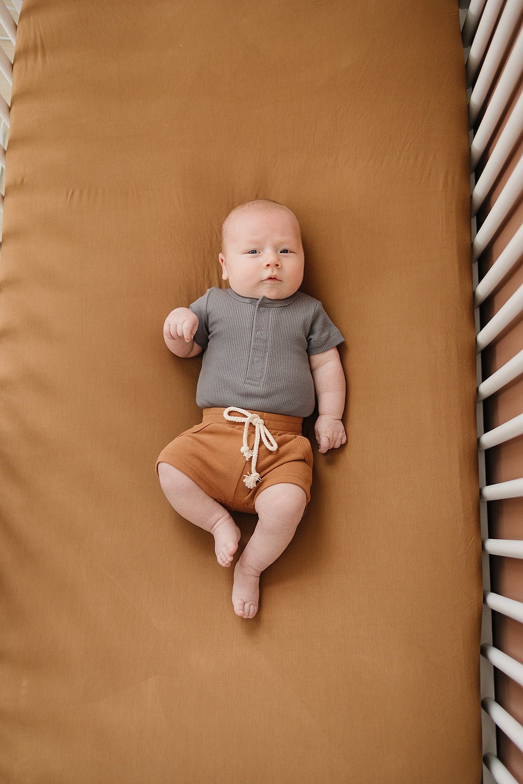 Mebie Baby Mustard Bamboo Stretch Crib Sheet Mebie Baby Soft Easy Care Sleep - 