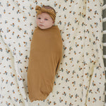 Mebie Baby Mustard Bamboo Stretch Swaddle By Mebie Baby Lightweight Breathable - 