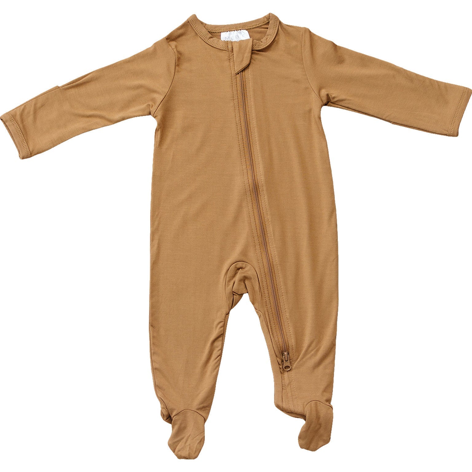 Mebie Baby Mustard Bamboo Zipper Footed Baby Onesie Mebie Baby - 