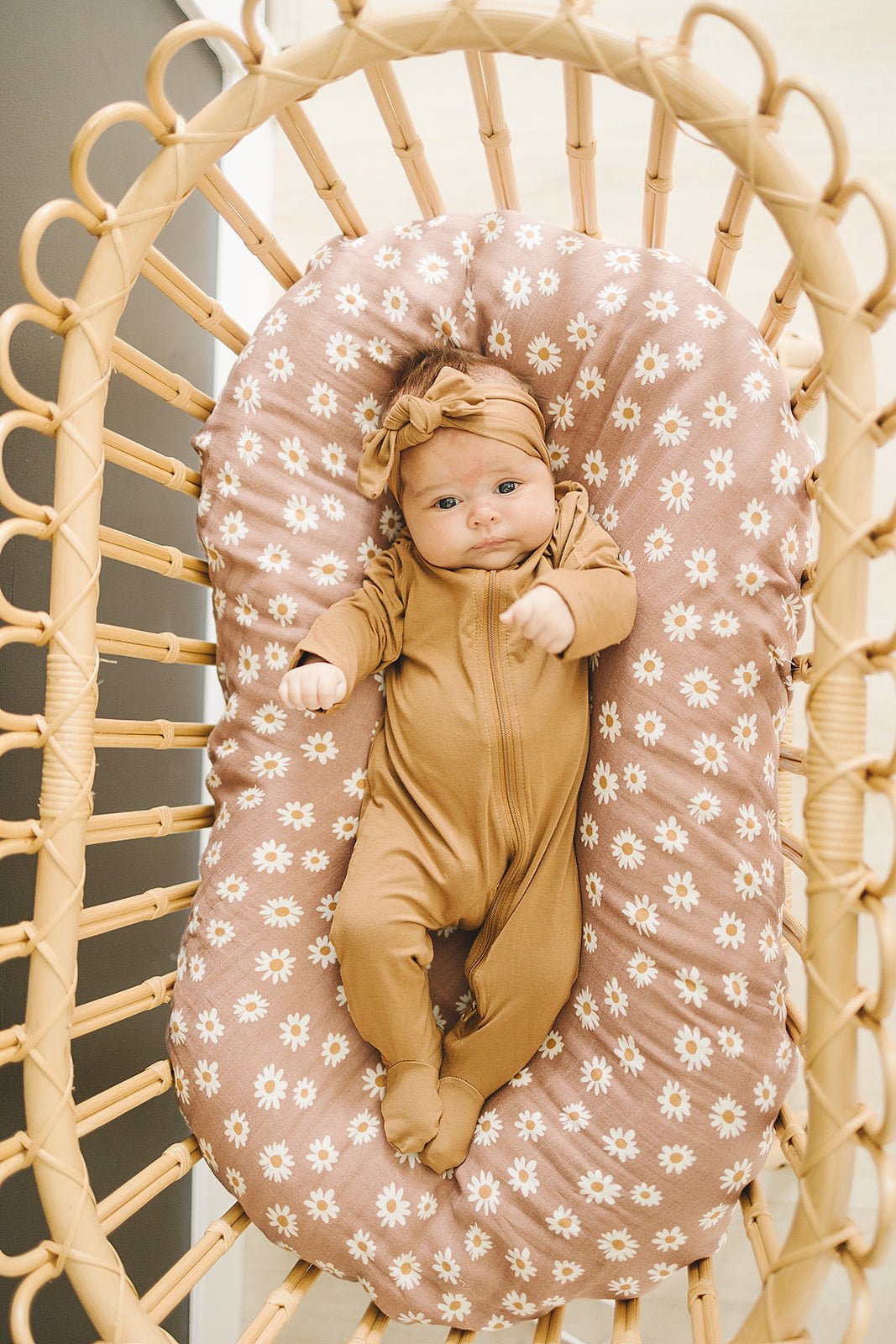Mebie Baby Mustard Bamboo Zipper Footed Baby Onesie Mebie Baby - 