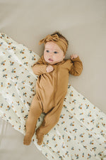 Mebie Baby Mustard Bamboo Zipper Footed Baby Onesie Mebie Baby - 