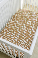 Mebie Baby Mustard Floral Bamboo Stretch Crib Sheet - 