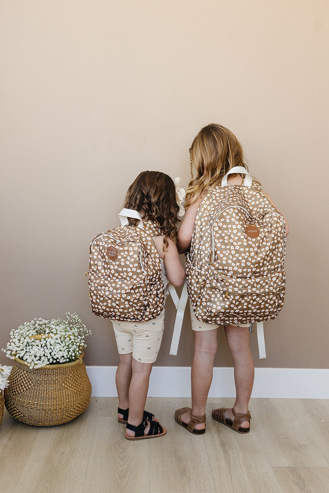 Mebie Baby Mustard Floral Large Backpack - 