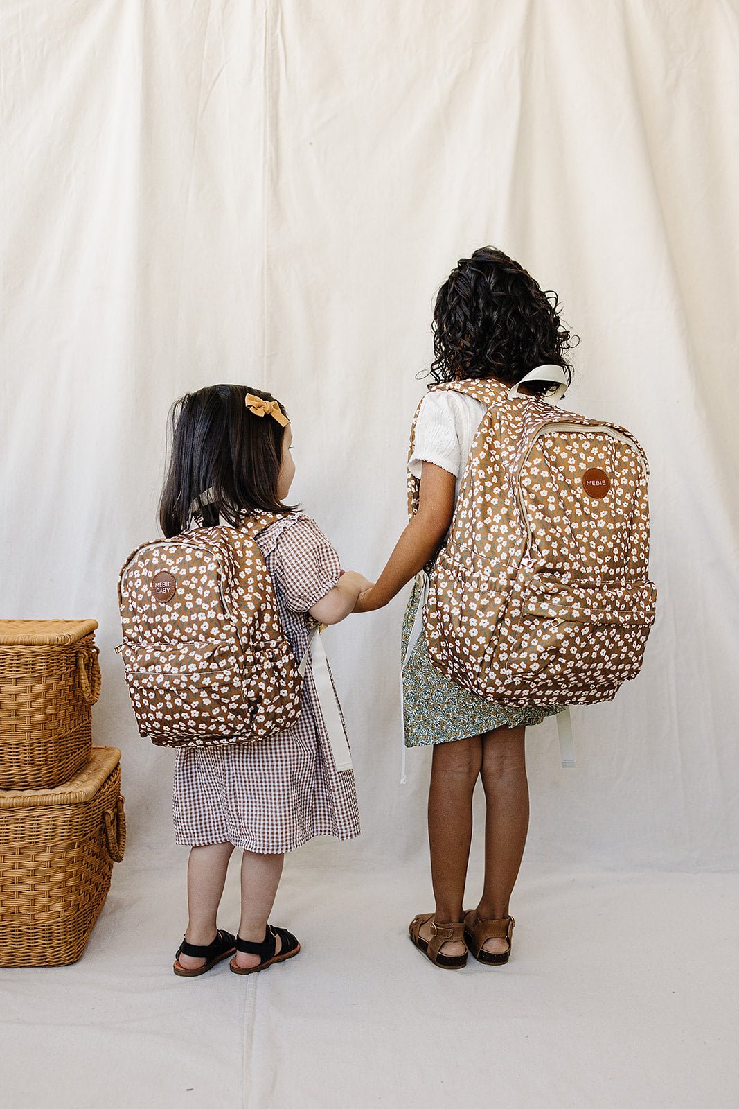 Mebie Baby Mustard Floral Large Backpack - 