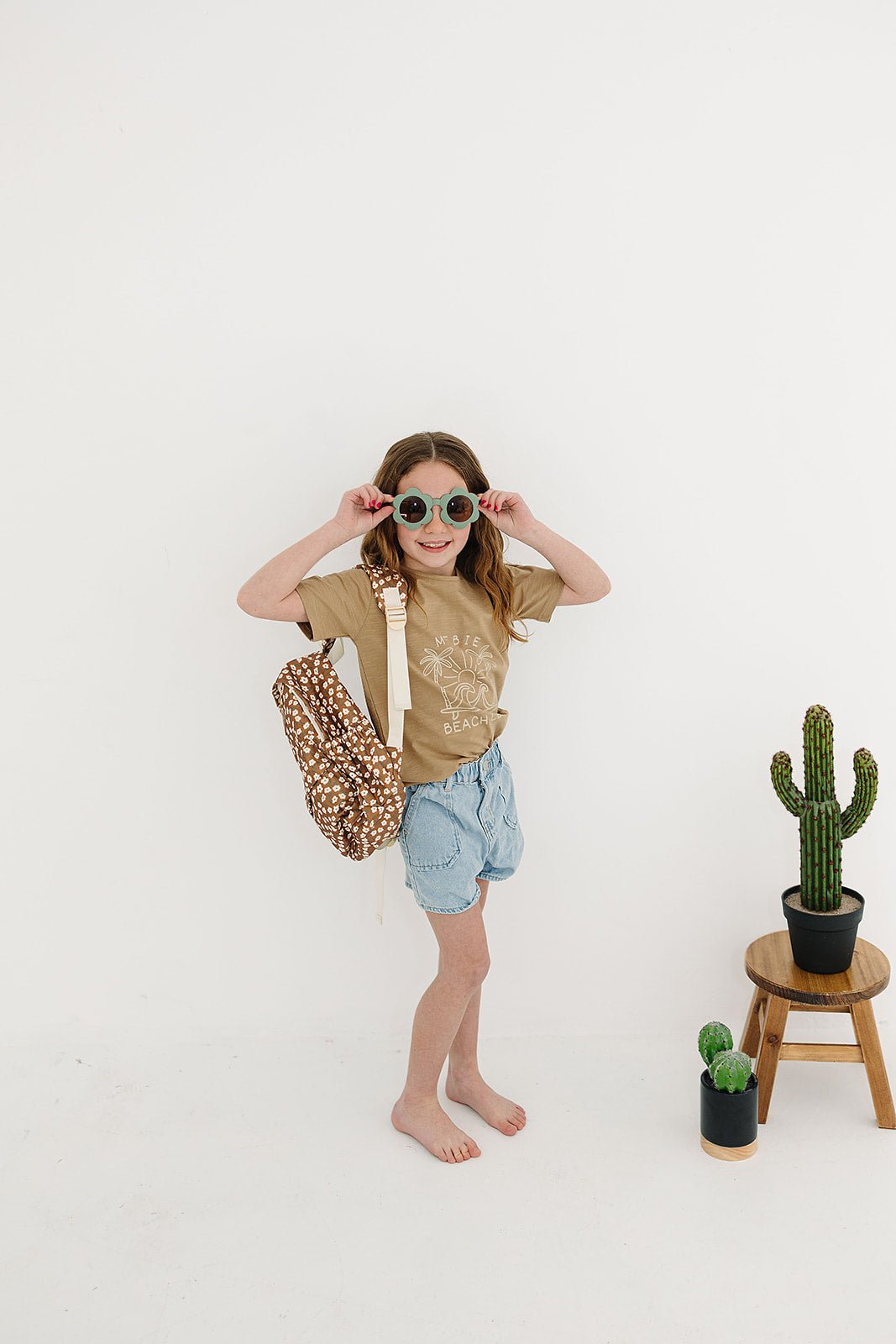 Mebie Baby Mustard Floral Mini Backpack for Kids by Mebie Baby - 
