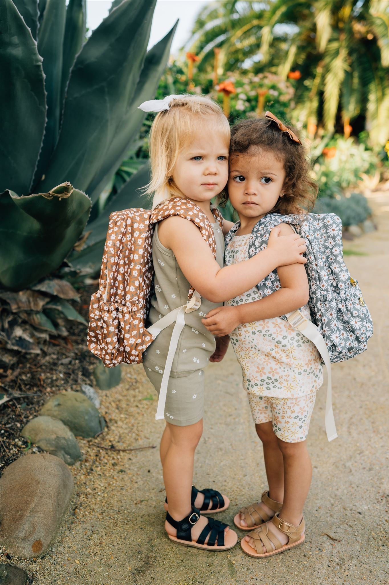 Mebie Baby Mustard Floral Mini Backpack for Kids by Mebie Baby - 