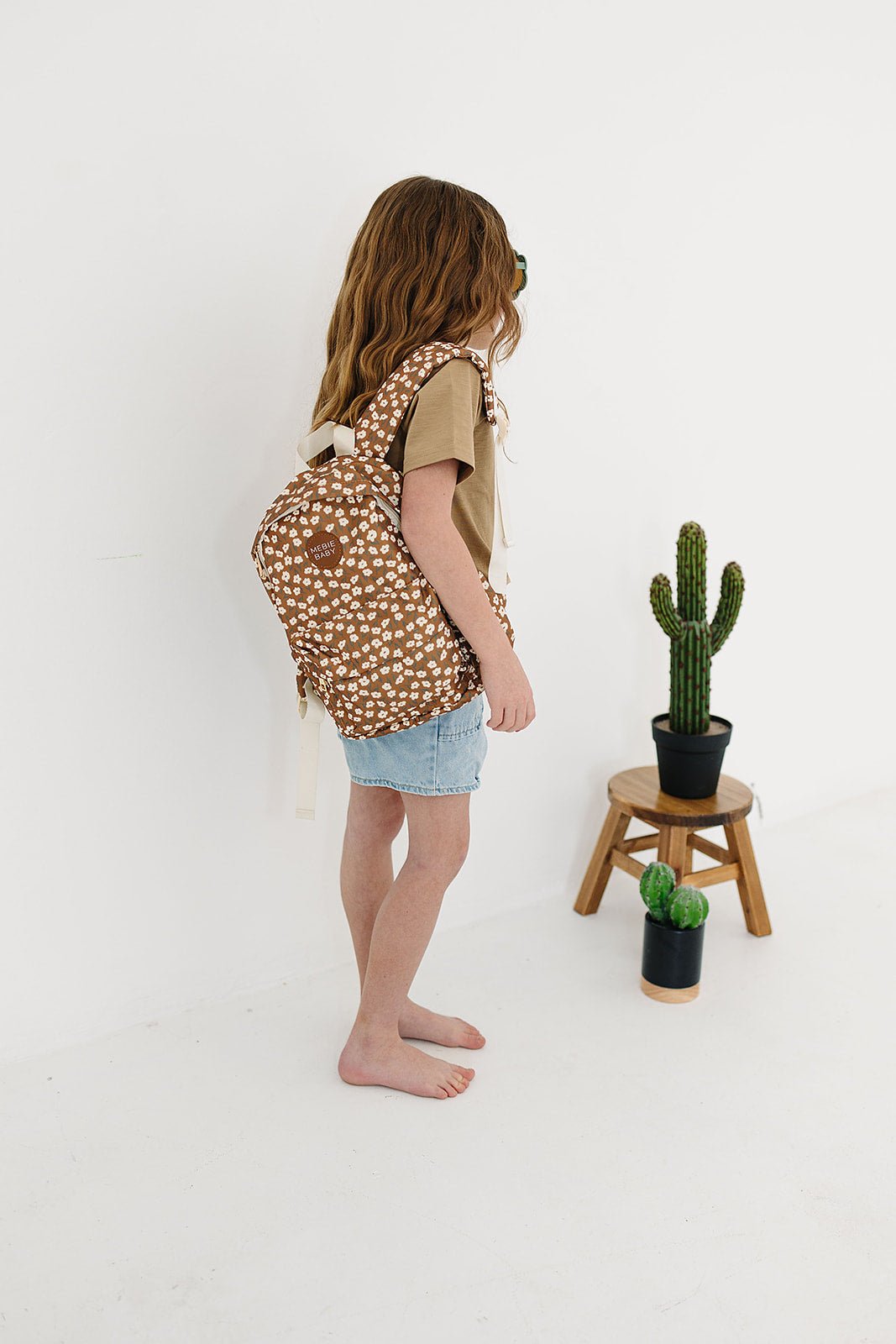 Mebie Baby Mustard Floral Mini Backpack for Kids by Mebie Baby - 
