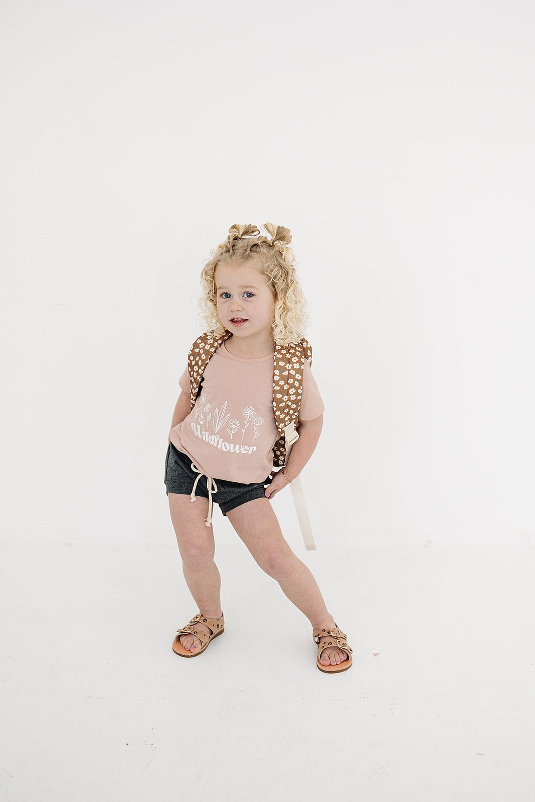 Mebie Baby Mustard Floral Mini Backpack for Kids by Mebie Baby - 